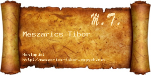 Meszarics Tibor névjegykártya